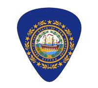 Bandera de New Hampshire, púas de guitarra elegantes y duraderas, tres tipos de púas de guitarra finas, medianas y pesadas (12 piezas), adecuadas para guitarra, bajo, guitarra eléctrica, ukelele,