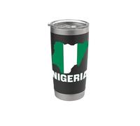Bandera de Nigeria África Hombres Mujeres Niños Nigeria Vaso térmico de acero inoxidable de doble pared