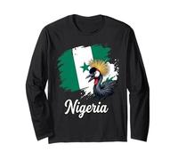 Bandera de Nigeria Grulla Coronada Gris Pájaro Nacional Manga Larga
