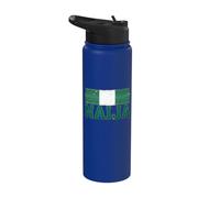 Bandera de Nigeria Naija Orgullo Africano Patrón Tribal Stainless Steel Insulated Water Bottle