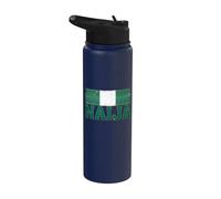 Bandera de Nigeria Naija Orgullo Africano Patrón Tribal Stainless Steel Insulated Water Bottle