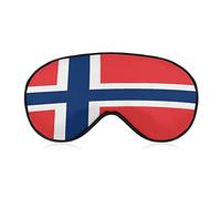 Bandera de Noruega, antifaz para dormir, cubiertas suaves para los ojos, luces de bloqueo, venda para los ojos con correa ajustable para siesta de viaje