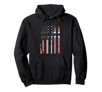 Bandera de Noruega Envejecida, Encima, Bandera Americana Sudadera con Capucha