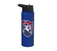 Bandera de Noruega Norge Fan Cool White Dog Noruego Viking Bear Stainless Steel Insulated Water Bottle