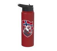 Bandera de Noruega Norge Fan Cool White Dog Noruego Viking Bear Stainless Steel Insulated Water Bottle