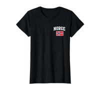 Bandera de Noruega Noruega Hombres Mujeres Niños Camiseta gráfica económica, Mujer, Negro, M