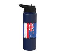 Bandera de Nueva Zelanda Bandera de Francia Francesa Neozelandesa Stainless Steel Insulated Water Bottle