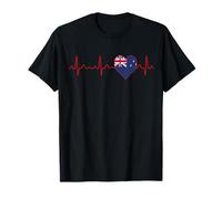 Bandera de Nueva Zelanda Heartbeat ECG Patriotic National Souvenir Camiseta