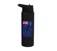 Bandera de Nueva Zelanda Silueta Nueva Zelanda Orgullo Deportes Amante Stainless Steel Insulated Water Bottle