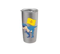 Bandera de Nuevo México Dinosaurio T-Rex Desierto Santa Fe Hombres Mujeres Vaso térmico de acero inoxidable de doble pared
