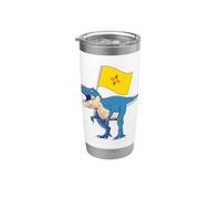 Bandera de Nuevo México Dinosaurio T-Rex Desierto Santa Fe Hombres Mujeres Vaso térmico de acero inoxidable de doble pared