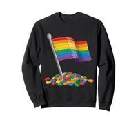 Bandera de Orgullo Arco Iris Feliz Mes del Orgullo Constructor de Ladrillos Sudadera