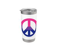 Bandera de orgullo bisexual Bi Peace Sign Vaso térmico de acero inoxidable de doble pared