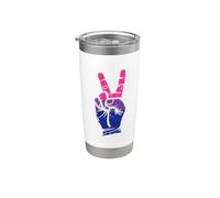 Bandera de orgullo bisexual Bi Peace Sign Vaso térmico de acero inoxidable de doble pared