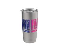 Bandera de orgullo bisexual Love Wins Vintage Vaso térmico de acero inoxidable de doble pared