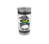 Bandera de orgullo de aliado recto niña negra Vaso térmico de acero inoxidable de doble pared
