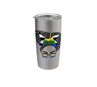 Bandera de orgullo de aliado recto niña negra Vaso térmico de acero inoxidable de doble pared