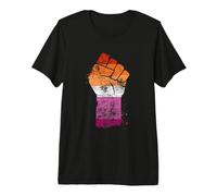Bandera de Orgullo lésbico Bandera de Igualdad Vintage Lesbiana Camiseta Premium