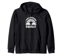 Bandera de Orgullo LGBTQ con Texto en inglés I Hate Everyone Equally LGBTQ Sudadera con Capucha
