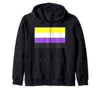 Bandera de Orgullo no Binario LGBTQ Amor Igualdad Enby NB Sudadera con Capucha