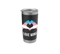 Bandera de orgullo transgénero Love Wins Heart Sign Vaso térmico de acero inoxidable de doble pared