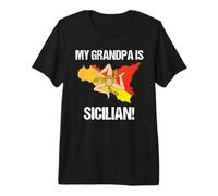 Bandera de país con Texto en inglés My Grandpa Is Sicilian Camiseta Premium