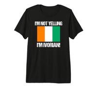 Bandera de país de Costa de Marfil con Texto en inglés I'm Not Yelling Camiseta Premium