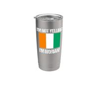 Bandera de país de Costa de Marfil con texto en inglés "I'm Not Yelling Vaso térmico de acero inoxidable de doble pared