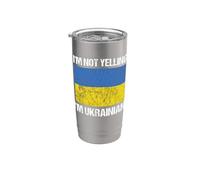 Bandera de país ucraniano con texto en inglés "I'm Not Yelling" Vaso térmico de acero inoxidable de doble pared