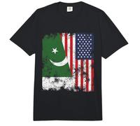 Bandera de Pakistán de Estados Unidos Envejecida, Mitad Americana Comfort Colors Adult Heavyweight T-Shirt