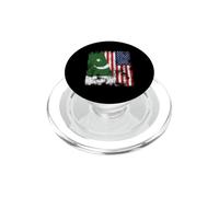 Bandera de Pakistán de Estados Unidos Envejecida, Mitad Americana PopSockets PopGrip para MagSafe