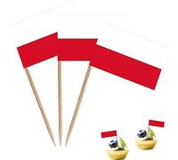 Bandera de palillo de dientes, tamaño pequeño, para cóctel, frutas, cupcakes, decoración de alimentos, paquete de 100 (Polonia)