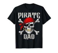 Bandera de Papá Pirata Jolly Roger y Huesos Cruzados de Calavera para Halloween Camiseta