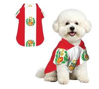 Bandera de Perú XL Camisa hawaiana para perros pequeños, lindo traje de playa de verano para cachorro, ropa de gato suave y transpirable con botones