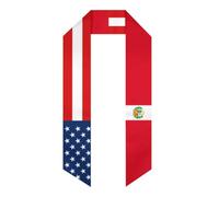 Bandera de Perú y América 1 Graduación Estola Chal de Graduación Banda de Graduación Clase de 2026 para Estudios en el Extranjero Regalos de Graduación Unisex Adulto