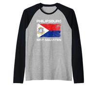 Bandera de Philipsburg Sint Maarten Camiseta Manga Raglan