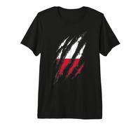 Bandera de Polonia con Garra Rasgada Marca el Orgullo Polaco Camiseta Premium