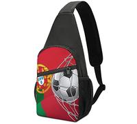 Bandera de Portugal fútbol Goa Bandolera Mochila Bandolera Ligera una Correa Bandolera Viaje Senderismo Mochila