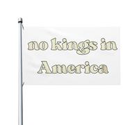 Bandera de protesta política antimonárquica "No Kings In America" de 3x5 pies, doble cara, para decoración exterior - 100% poliéster resistente a la decoloración - Para interiores y exteriores c