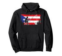 Bandera de Puerto Rico Cool Dad Pesca Diseño Pescador Padre Sudadera con Capucha