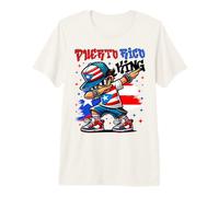 Bandera de Puerto Rico Cool Hip Hop Dabbing niño para niños Camiseta Premium