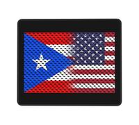 Bandera De Puerto Rico Y De Estados Unidos Alfombrilla Raton Antideslizante Alfombrillas De Mouse Bordes Cosidos Alfombrilla para Ratón para Juego Ordenador Pc 25X30Cm