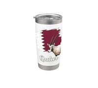 Bandera de Qatar Oryx nacional diseño animal Vaso térmico de acero inoxidable de doble pared