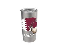 Bandera de Qatar Oryx nacional diseño animal Vaso térmico de acero inoxidable de doble pared