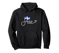 Bandera de Quebec Gratis - Quebecois Freedom Word Art Sudadera con Capucha