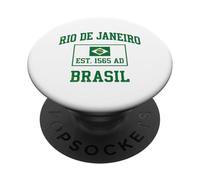 Bandera De Regalo De Brasil Abanico De Brasil Vintage Samba PopSockets PopGrip Adhesivo