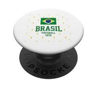 Bandera De Regalo De Brasil Abanico De Brasil Vintage Samba PopSockets PopGrip Adhesivo