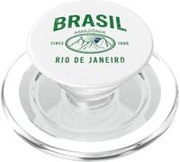 Bandera De Regalo De Brasil Abanico De Brasil Vintage Samba PopSockets PopGrip para MagSafe