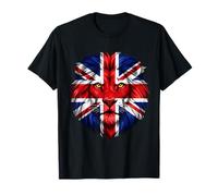 Bandera de Reino Unido Colores Cabeza de León Camiseta