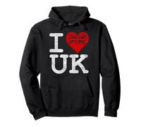 Bandera de Reino Unido con Texto en inglés I Love Heart The UK Sudadera con Capucha